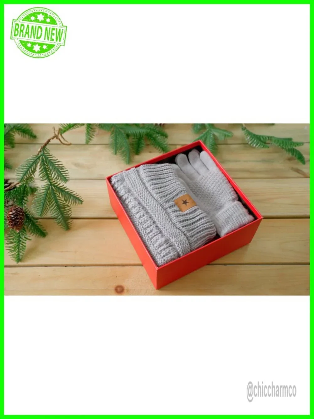 6 Pc Winter Beanie Hat & Glove Set Warm Knitted Touchscreen